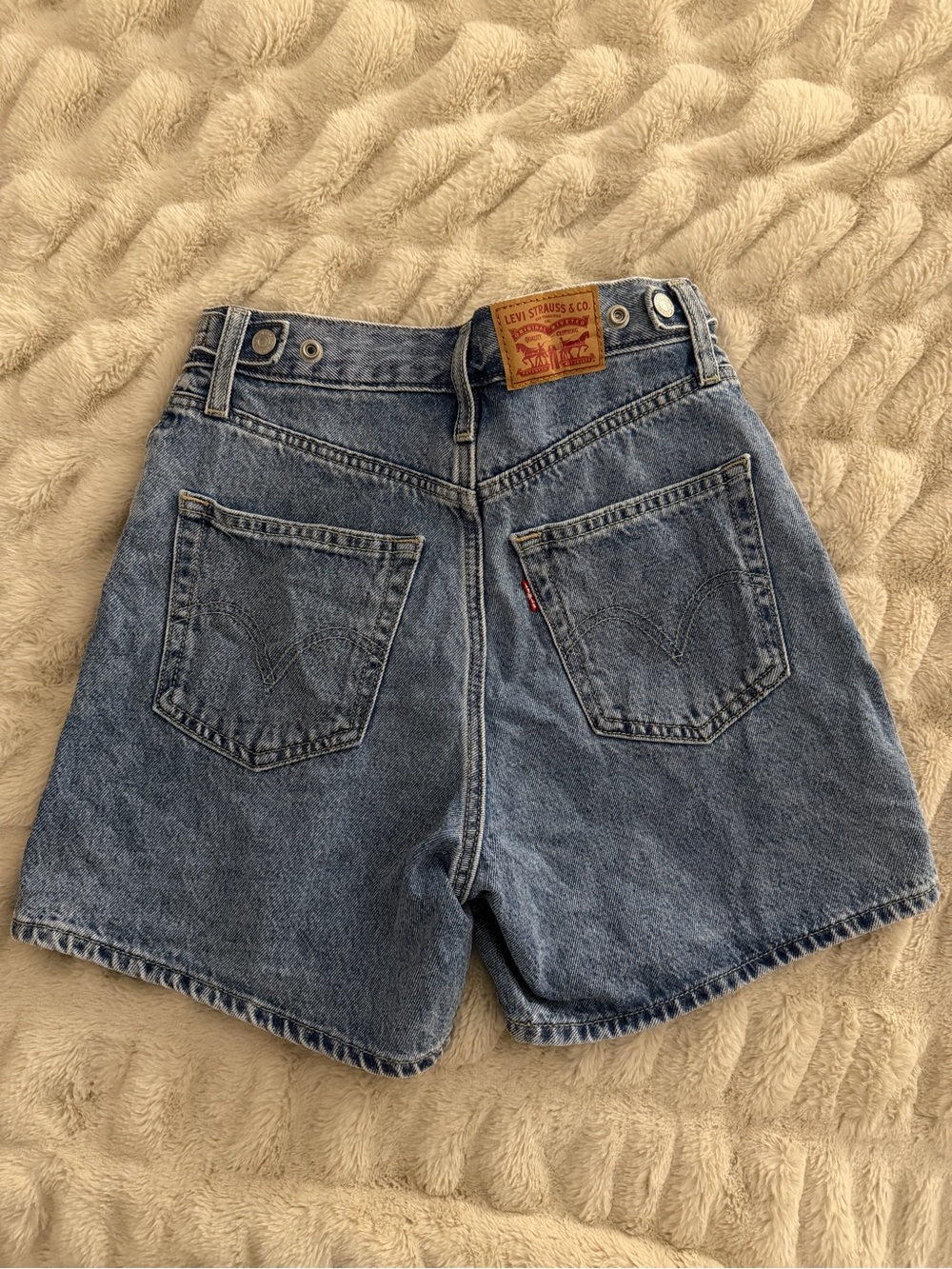 Levi's Light Blue High-Waist Denim Shorts